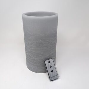 Home Reflections Flameless 6" x 10" Jumbo Candle Decor with Remote Control Gray